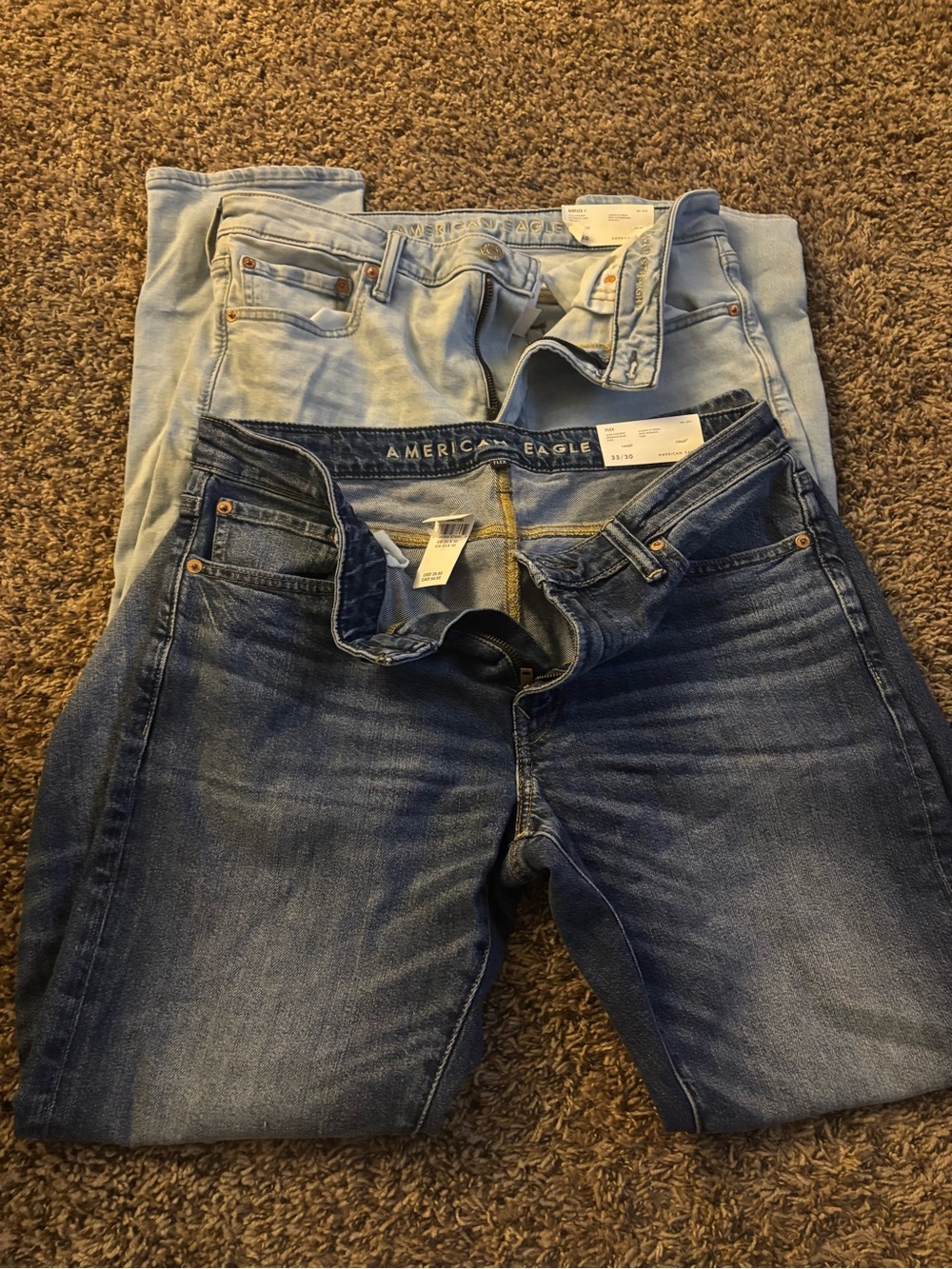 American Eagle Outfitters Men Jeans Slim Straight - Dark Blue & Light Blue